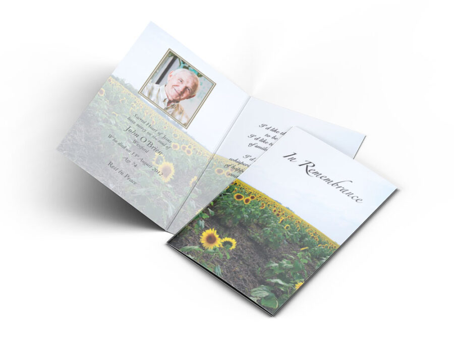 Memorial Card Sunflower