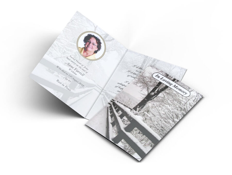 Memorial Card Winter Snow