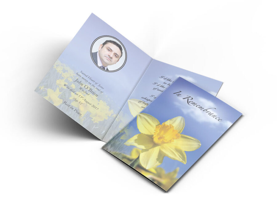 Memorial Card Daffodils