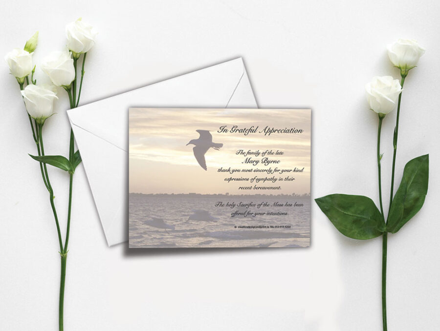 sunset waves acknowledgement cards