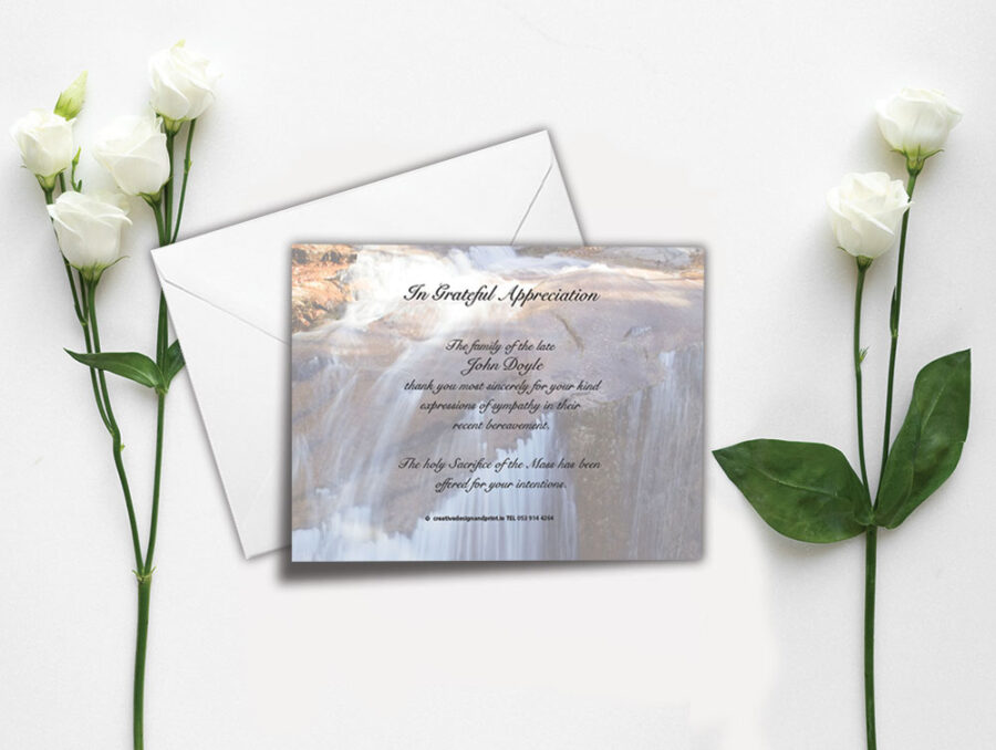 waterfall acknowledgement cards