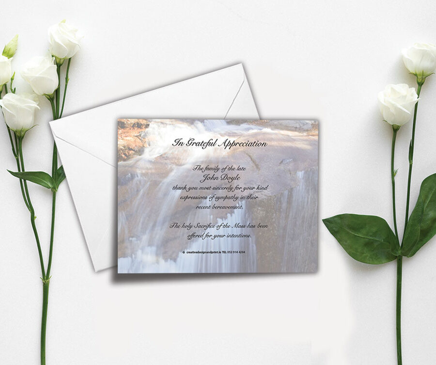 waterfall acknowledgement cards