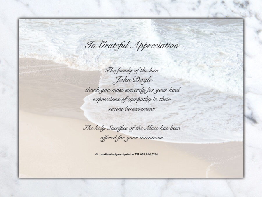 beach shore acknowledgement cards