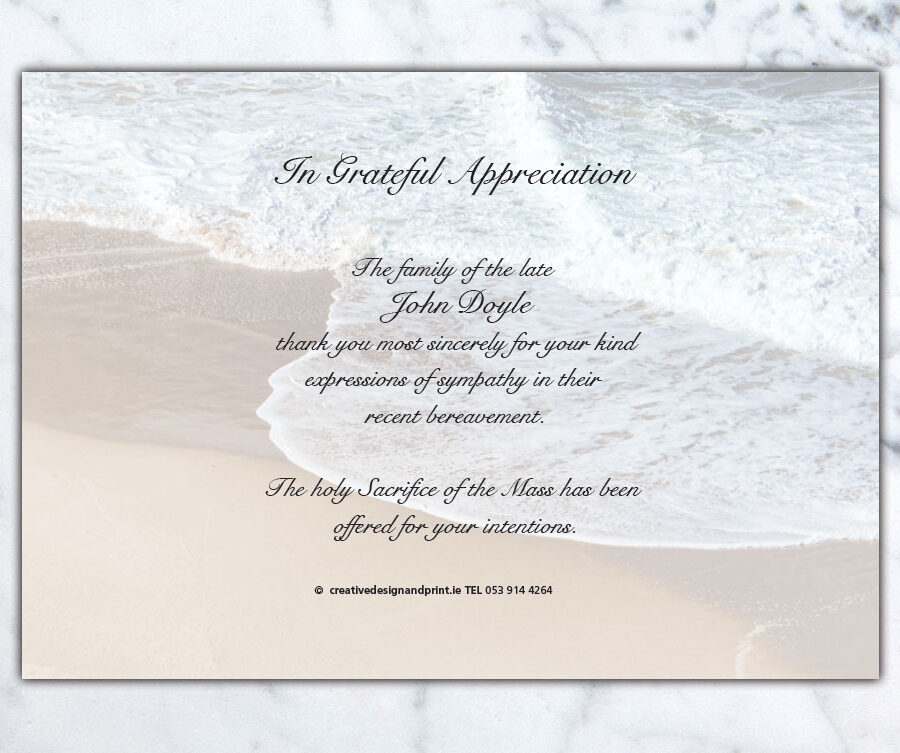 beach shore acknowledgement cards
