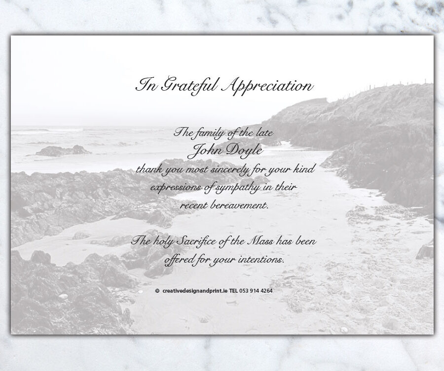 black and white acknowledgement cards