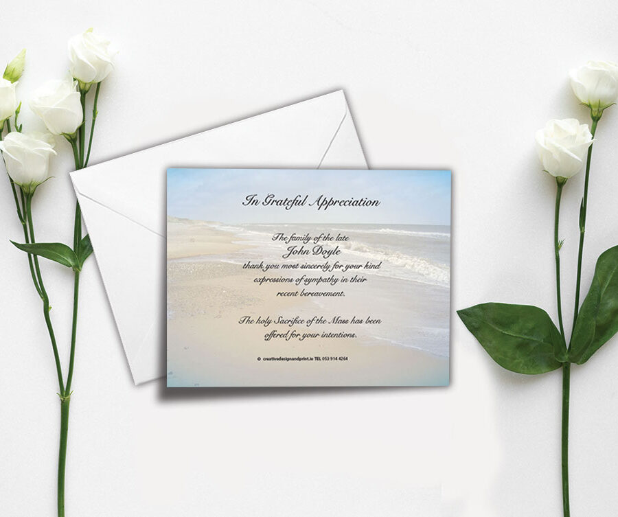 sandy beach acknowledgement cards