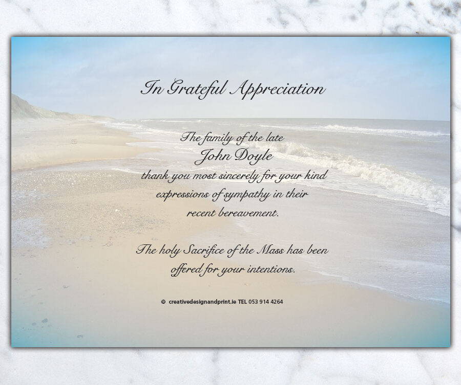 sandy beach acknowledgement cards