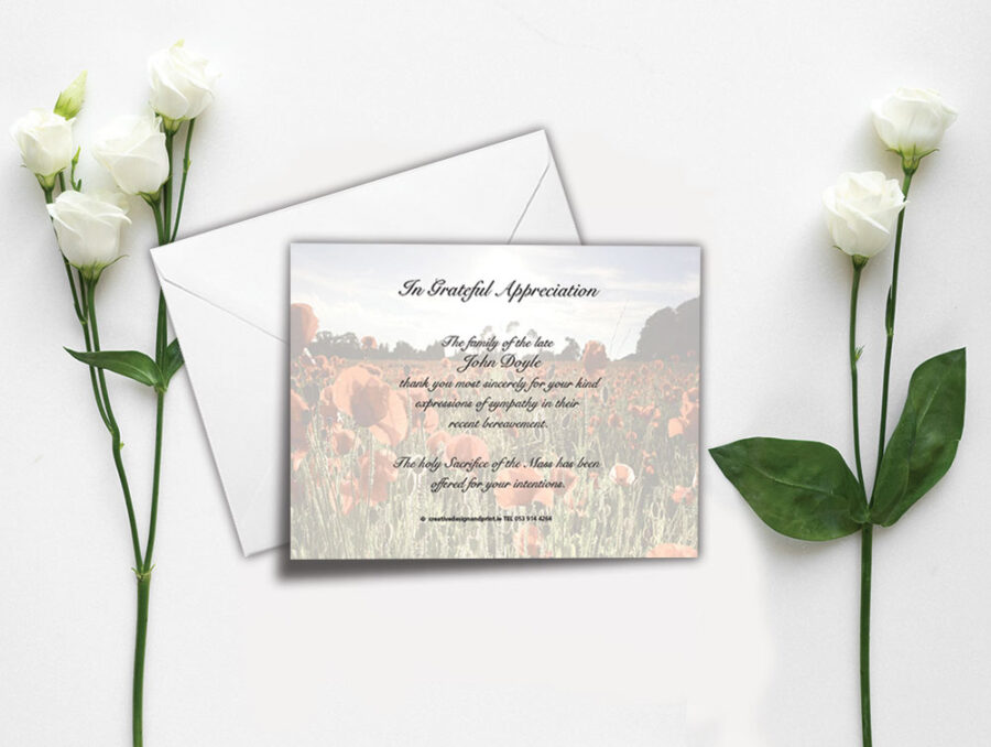poppy field acknowledgement cards