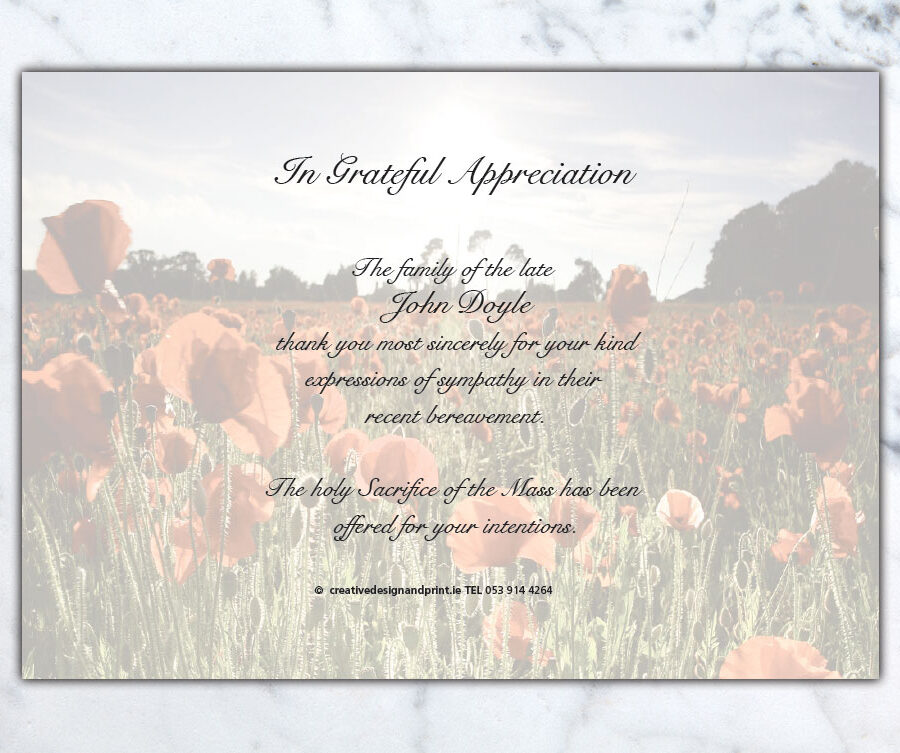 poppy field acknowledgement cards