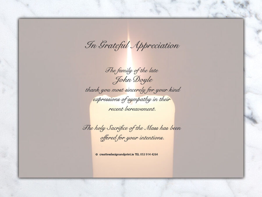 candle acknowledgement cards