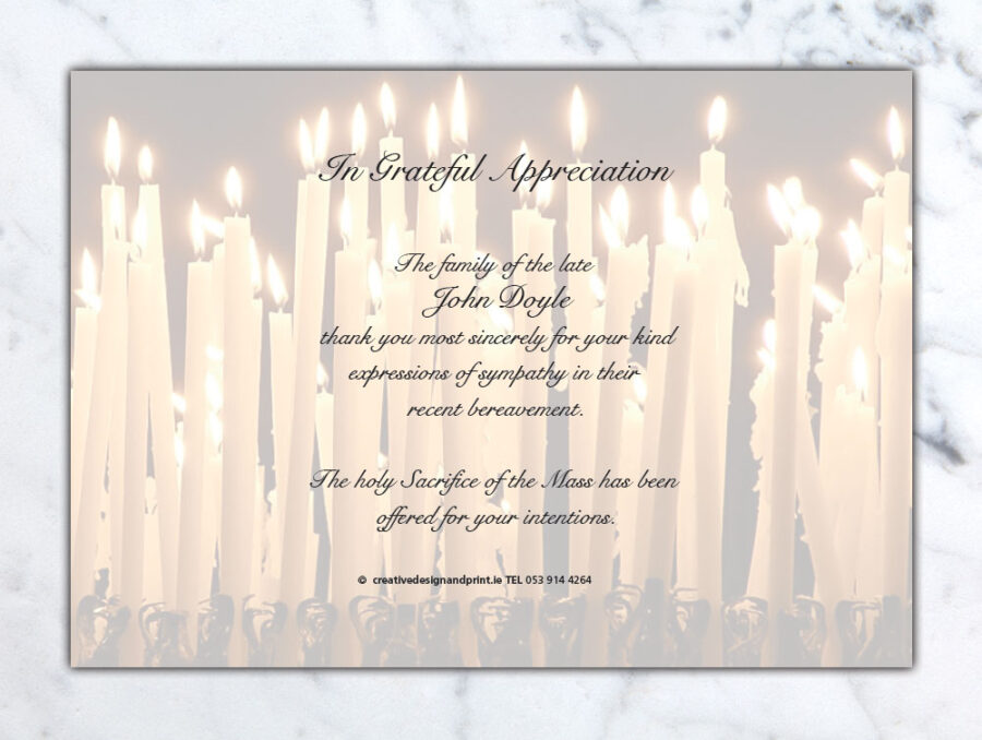 Memorial Appreciation Card