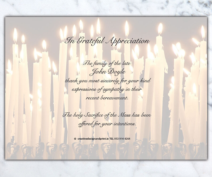 candles acknowledgement cards