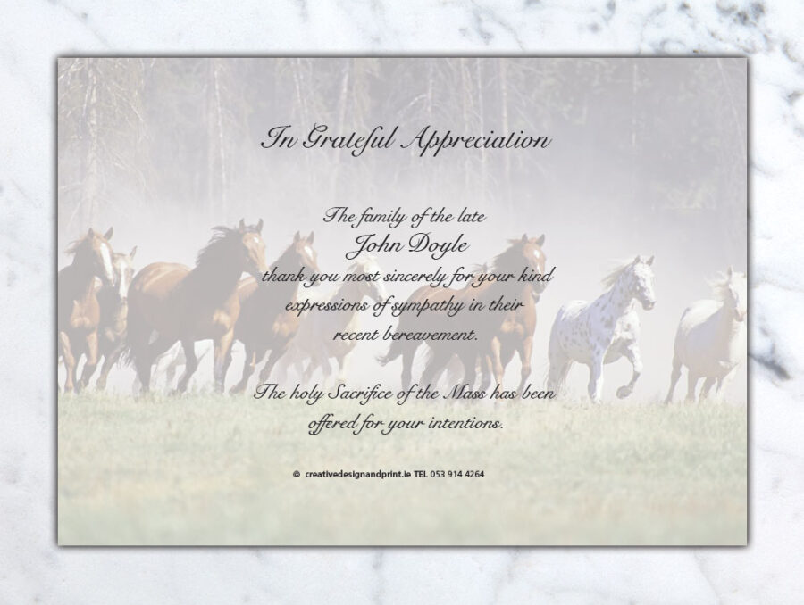 horses acknowledgement cards