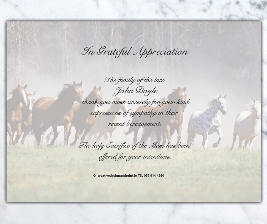 horses acknowledgement cards
