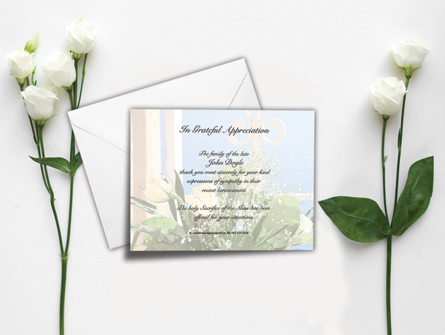 bouquet acknowledgement cards