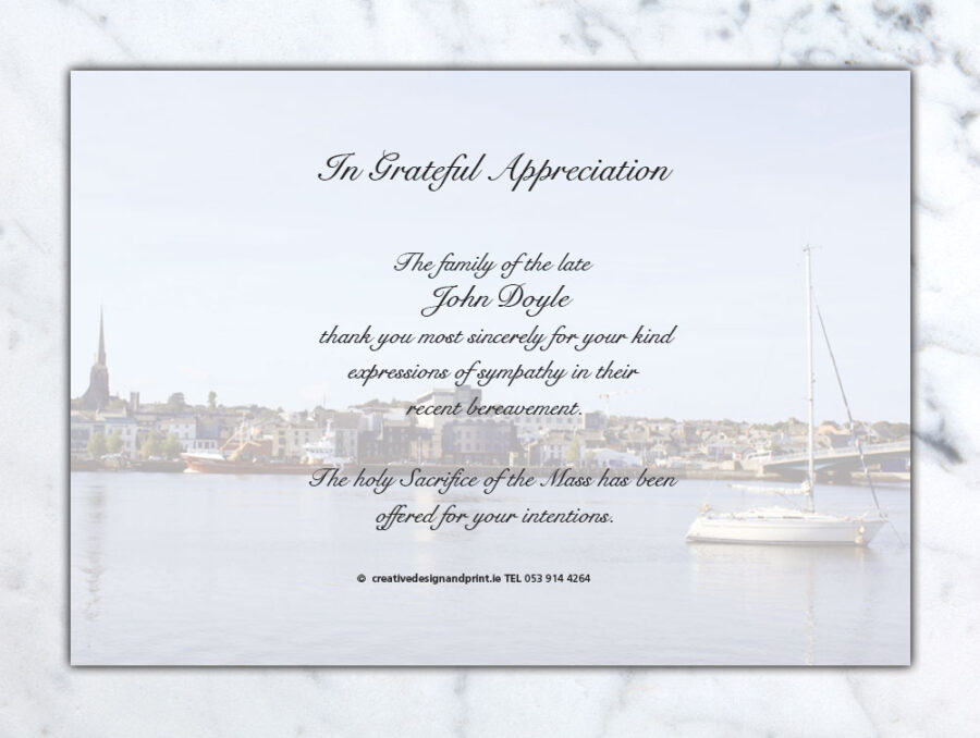 Wexford marina acknowledgement cards