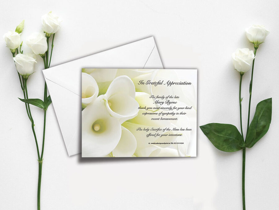 lilies acknowledgement cards