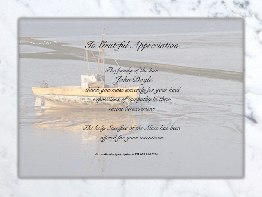 beach boat acknowledgement cards