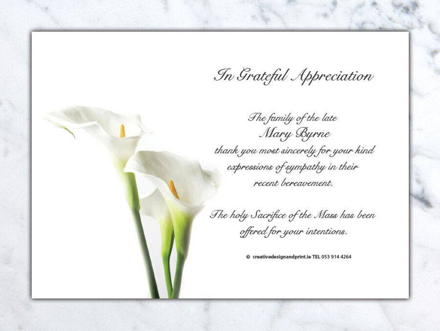 lily acknowledgement cards