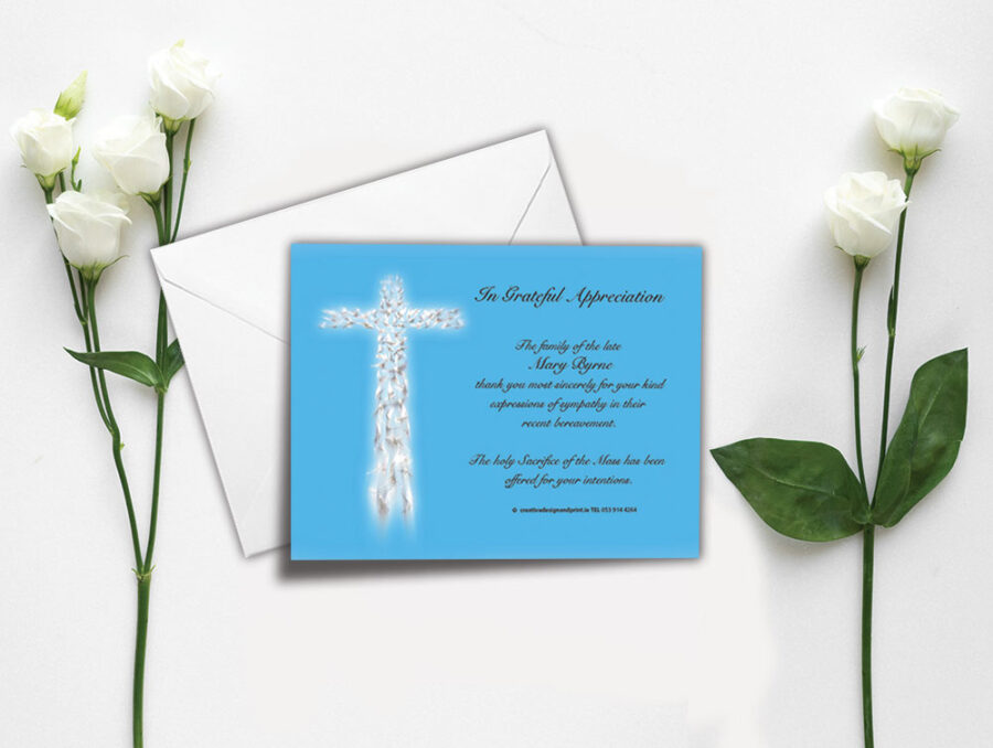 white cross acknowledgement cards