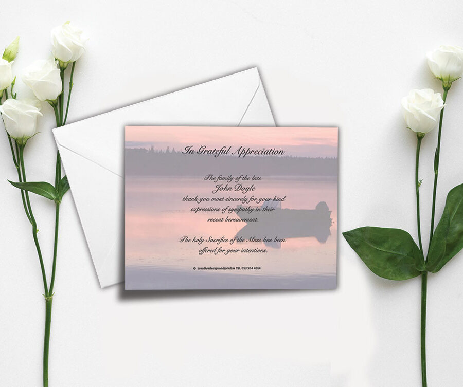 sunset fishing acknowledgement cards