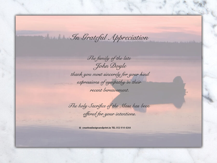 sunset fishing acknowledgement cards