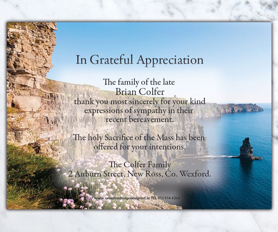 Cliffs of Moher Acknowledgment Cards