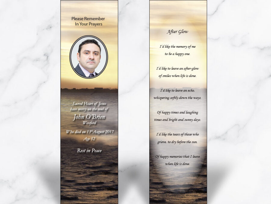 Sunset Waves Memorial bookmarks