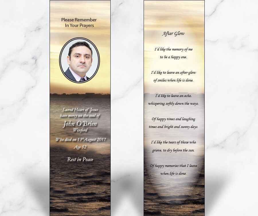 Sunset Waves Memorial bookmarks