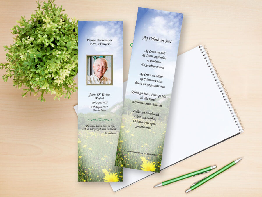 wild flowers memorial bookmarks
