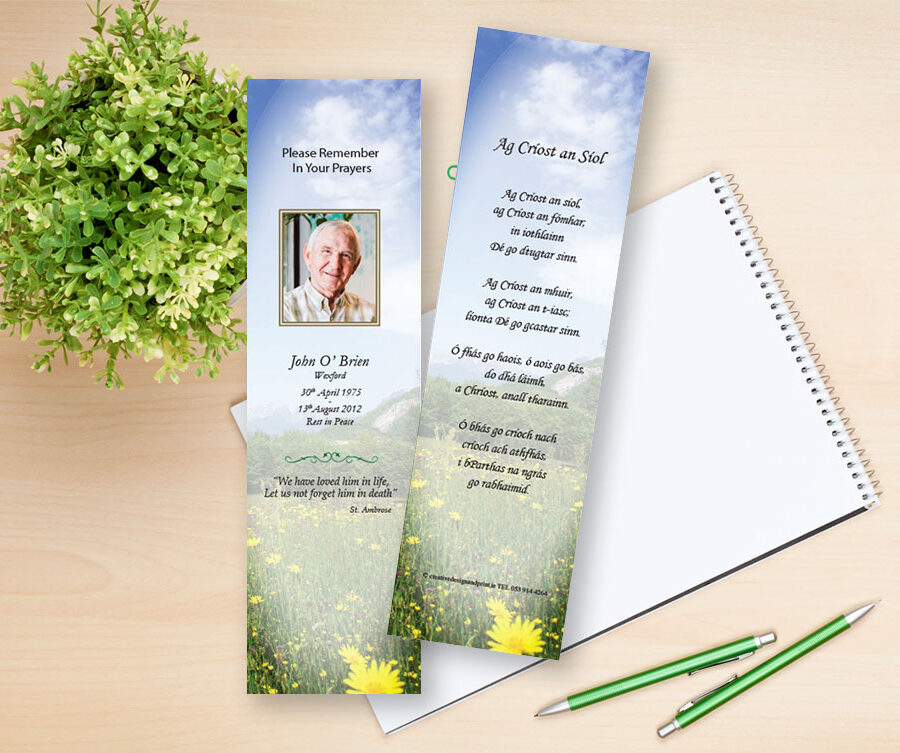 wild flowers memorial bookmarks
