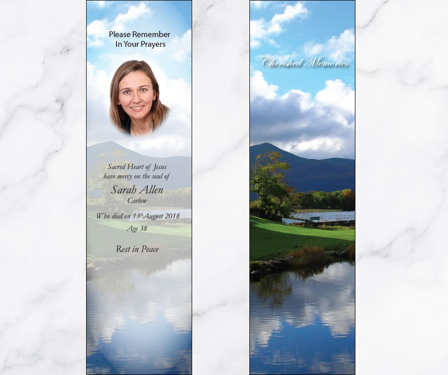 mountain lake memorial bookmarks