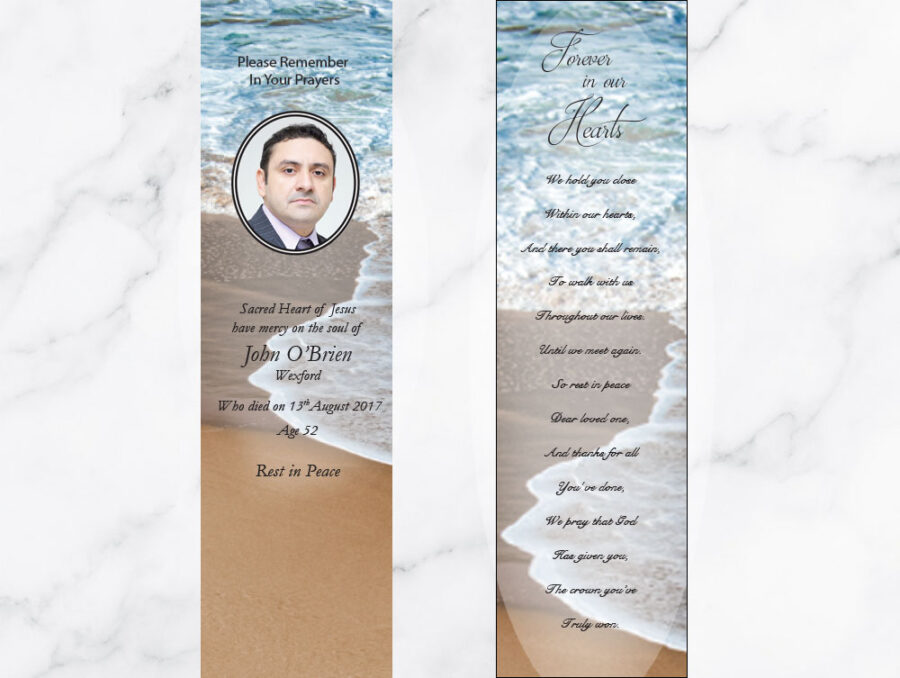 beach shore memorial bookmarks