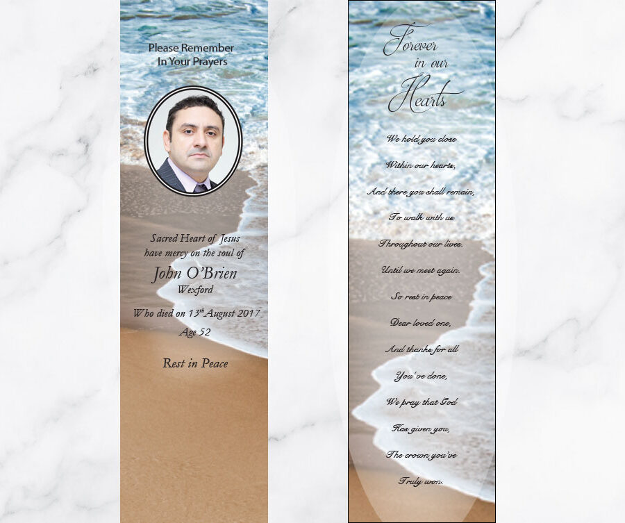 beach shore memorial bookmarks