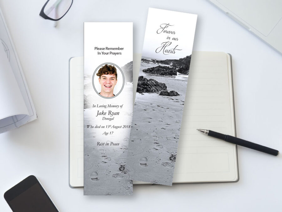 black and white memorial bookmarks