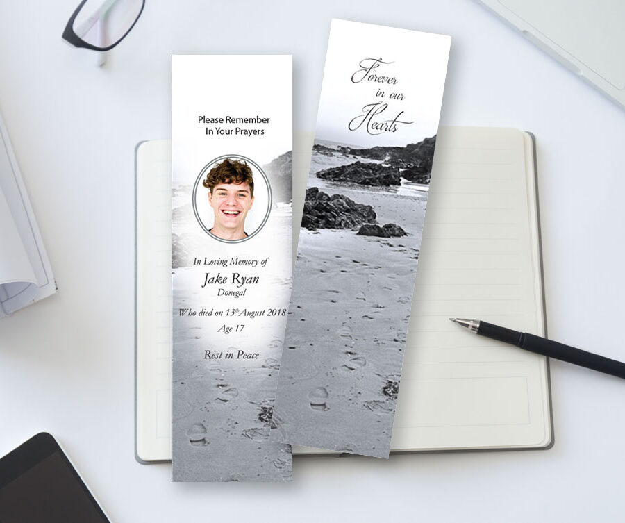 black and white memorial bookmarks