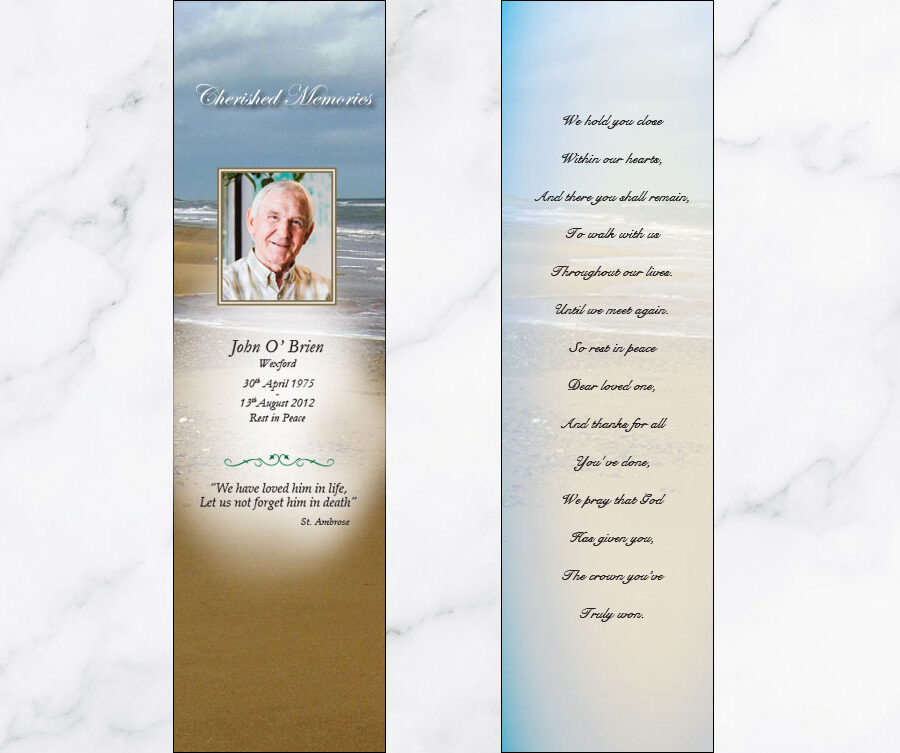 sandy beach memorial bookmarks