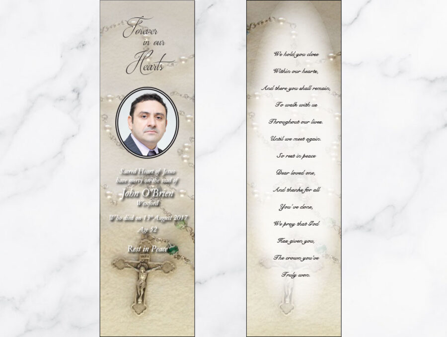 Rosary Cross Memorial Bookmarks