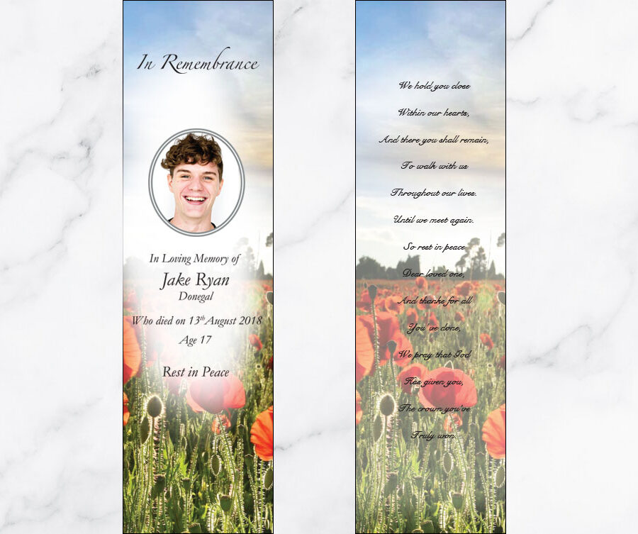 poppy field memorial bookmarks