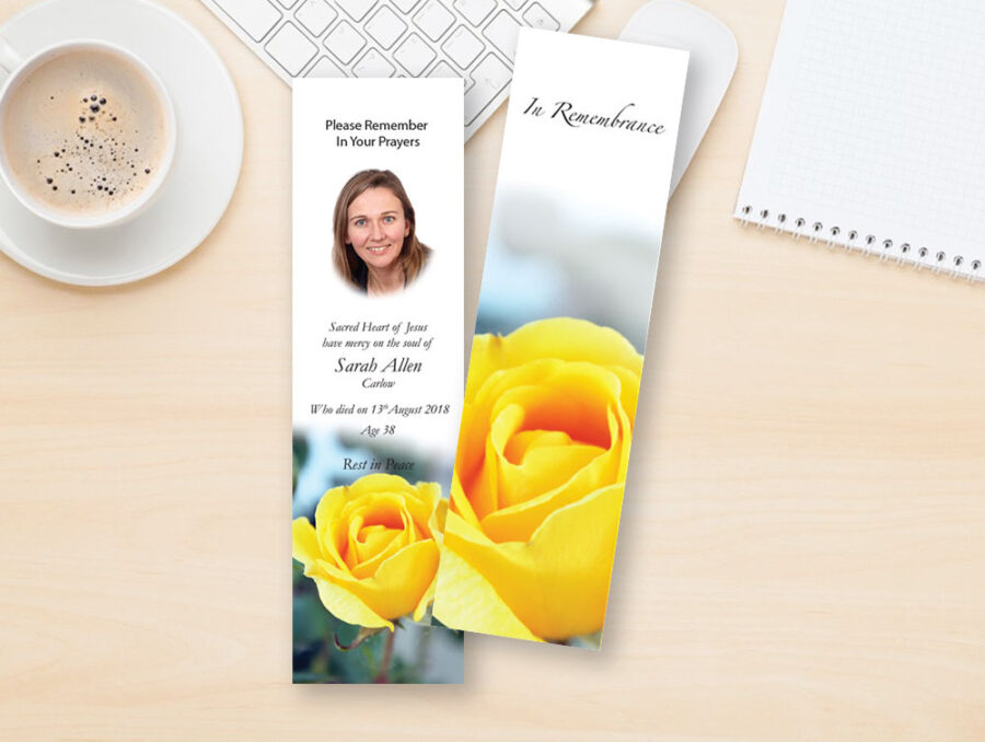 Yellow Rose Memorial Bookmarks