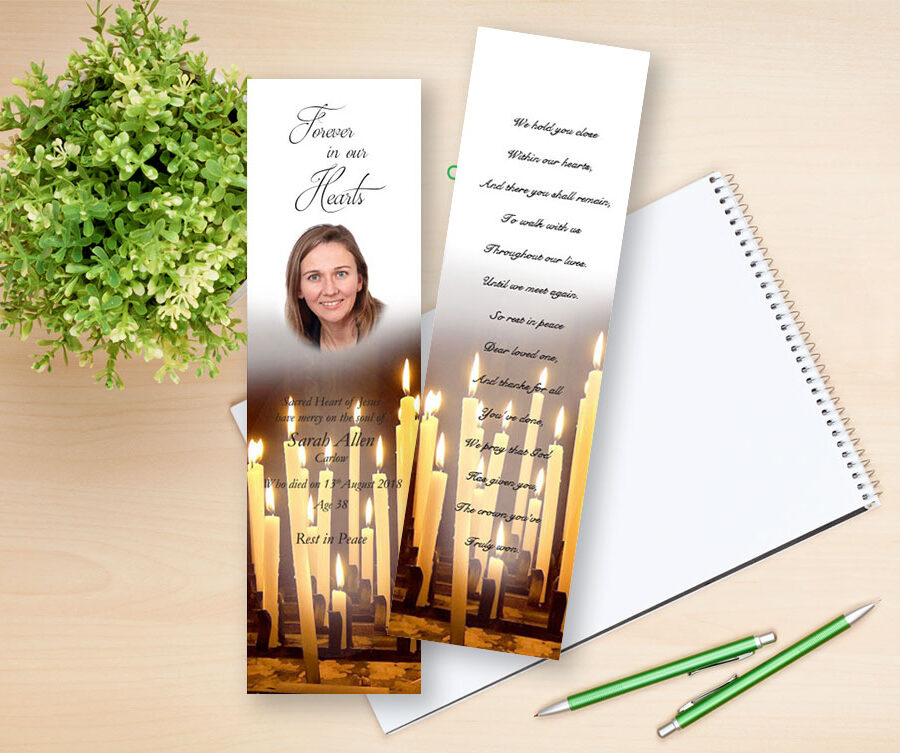 candles memorial bookmarks