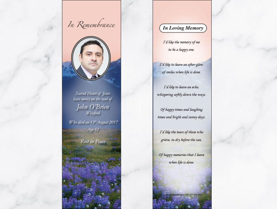 heather field memorial bookmarks