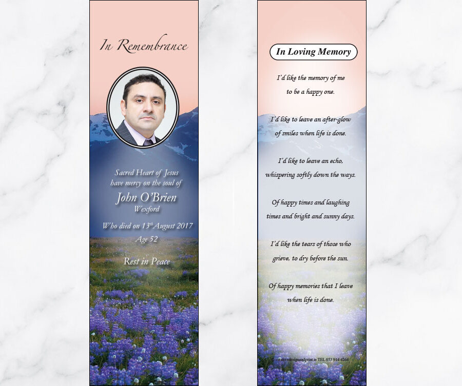 heather field memorial bookmarks