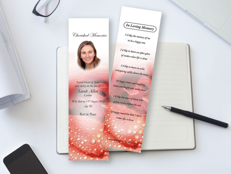 rose memorial bookmarks