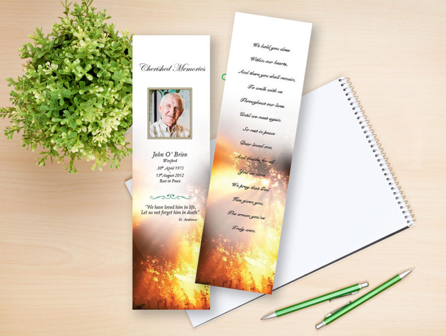 sunburst memorial bookmarks