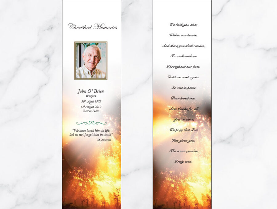 sunburst memorial bookmarks