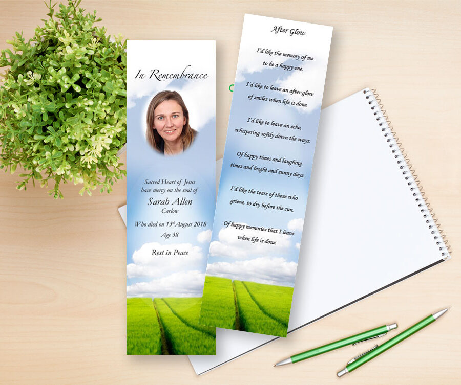farm field memorial bookmarks