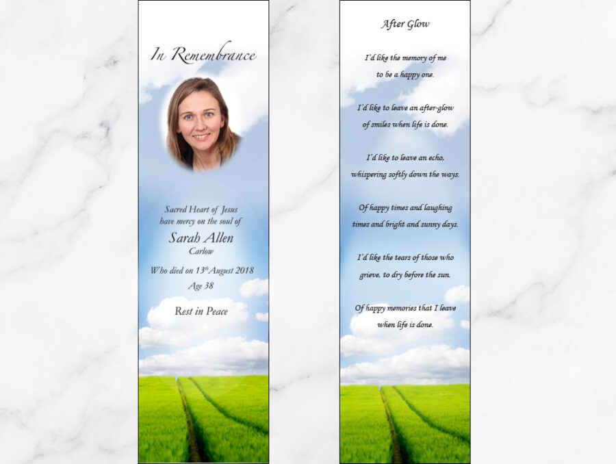farm field memorial bookmarks