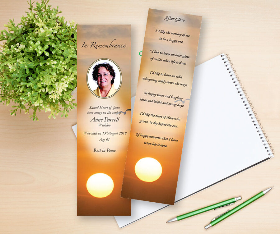 sunrise memorial bookmarks
