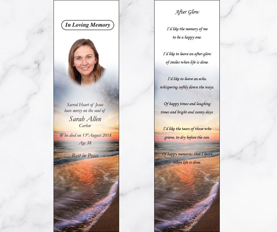 morning beach memorial bookmarks